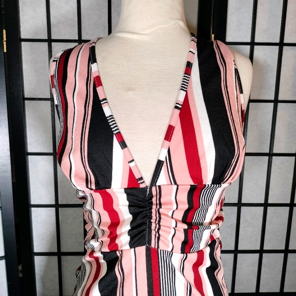 Shein Striped Criss Cross Back Bodycon Dress Size Large - Picture 4 of 8